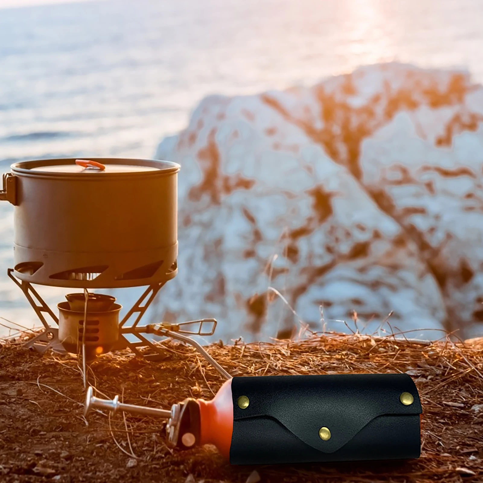 

Gas Tank Protective Cover Long PU Portable Outdoor Camping Fuel Cylinder Storage Bag Durable Outdoor Camping Gas Storage Cases