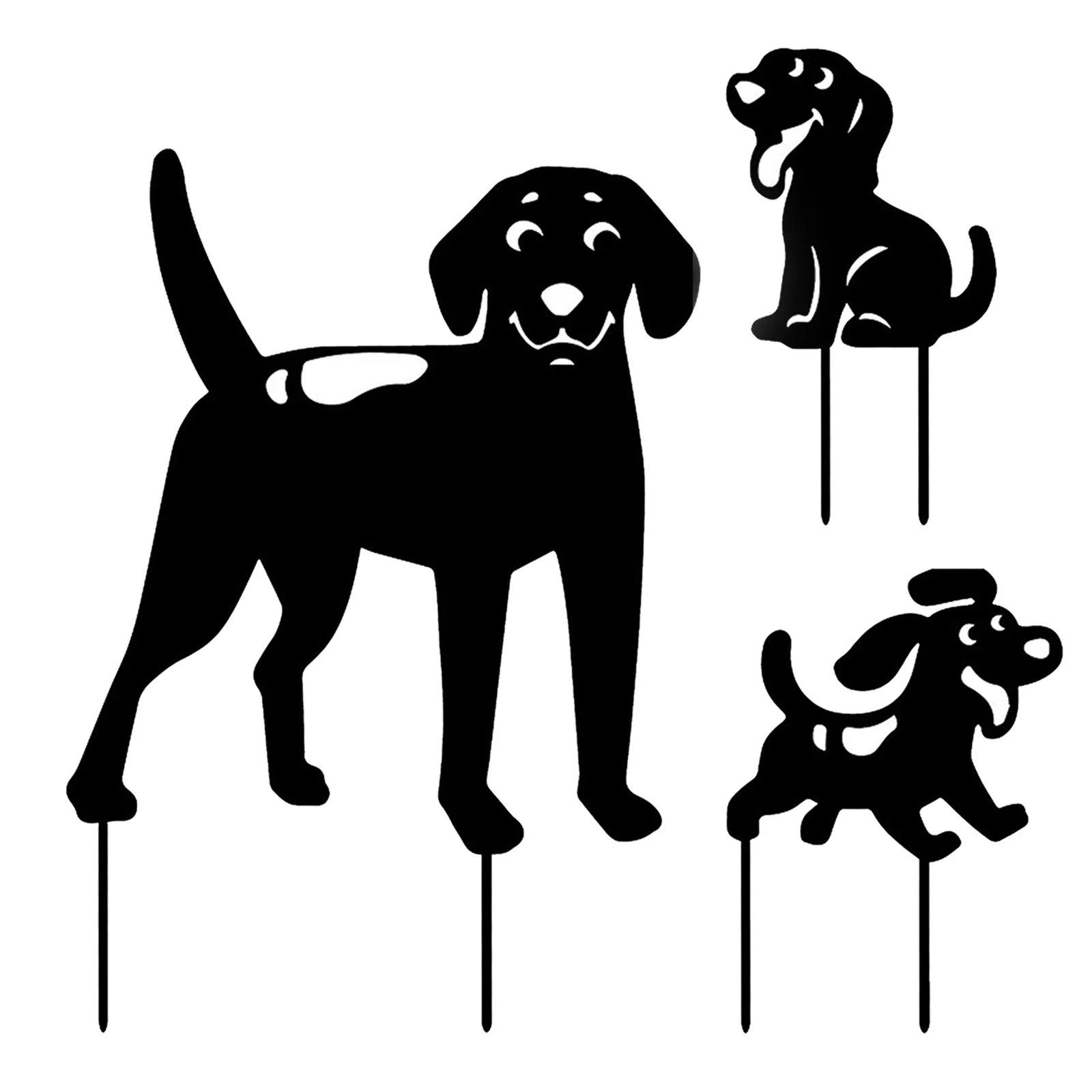 

3PCS Acrylic Decorative Dog Silhouette Stakes Accessories Ornaments for Lawn