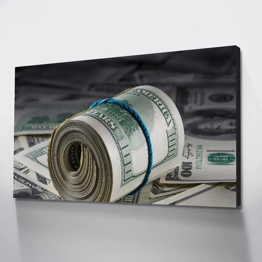 

Hd-печать на холсте, рулон долларов, Настенная картина, валюта, живопись, домашний декор, деньги, модульный постер для гостиной, без рамки