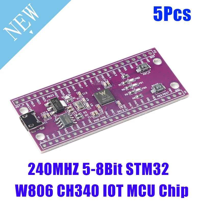5 шт. W806 микроконтроллер 240 МГц 5-8Bit STM32 макетная плата CH340 IoT MCU чип CDK окружающая среда низкая мощность IOT