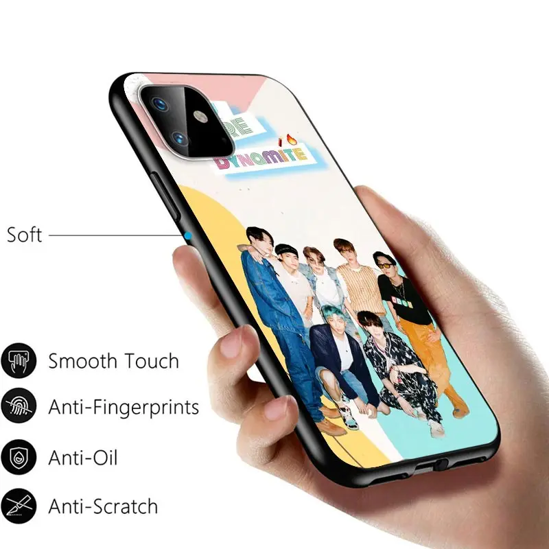 

Kpop BANGTAN Kpop For Apple iPhone 12 11 Pro Max mini XS Max XR X 8 7 6 6S Plus 5S SE 2020 Soft Black Phone Case