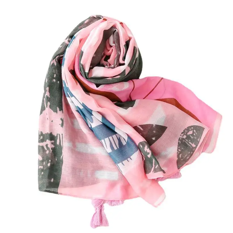 

Ladies Kids Fashion Wraps and Shawls Fashion Matching Pattern Viscose Shawl Scarf Winter Beach Neck Pashmina Muslim Hijab