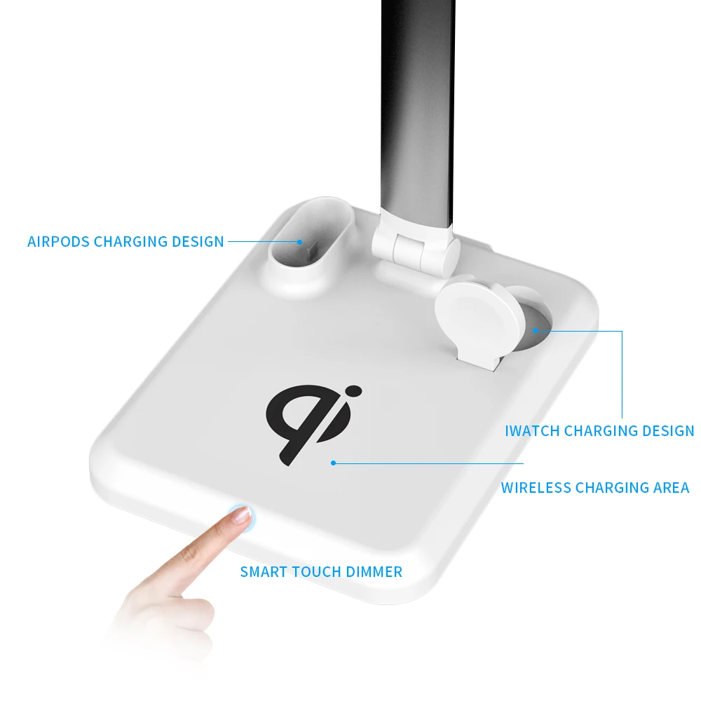 Светодиодный настольный светильник 4 в 1 беспроводной заряжаемый