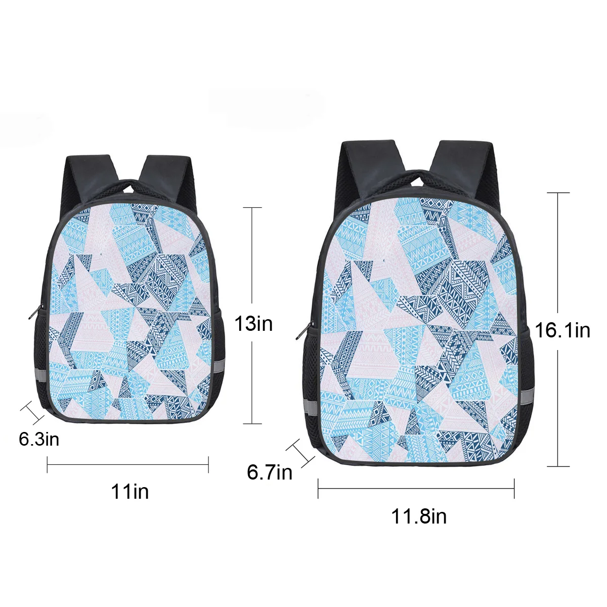 Темно синий розовый рюкзак с треугольной геометрией детские школьные сумки для