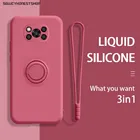 Чехол для Xiaomi Poco X3 NFC Mi 11, 10T Pro, 10 Lite, мягкий силиконовый чехол с кольцом-ремешком для Redmi Note 9S, 9 Pro, автомобильный держатель