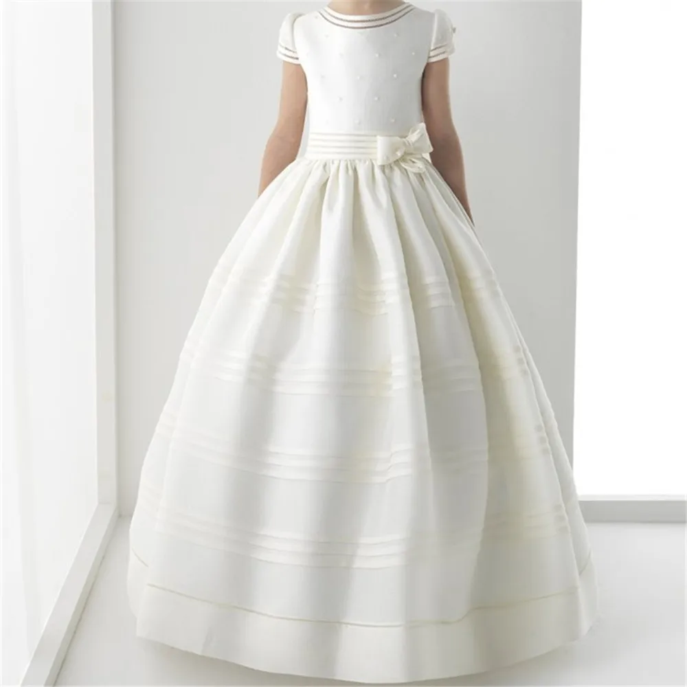 Цветочное платье для девочки 2020 платья первого причастия девочек короткий рукав