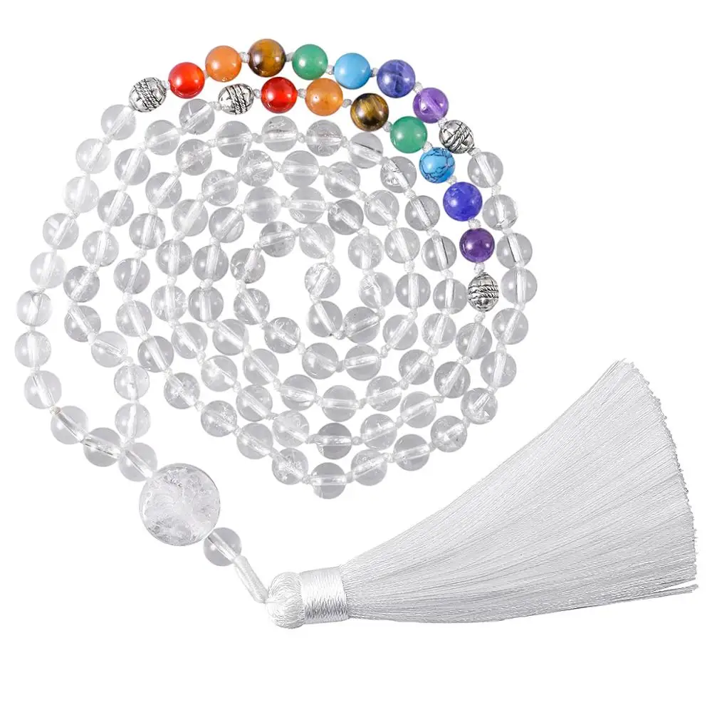 Ожерелье TUMBEELLUWA из тибетского камня с 7 кристаллами чакр украшение Древо жизни