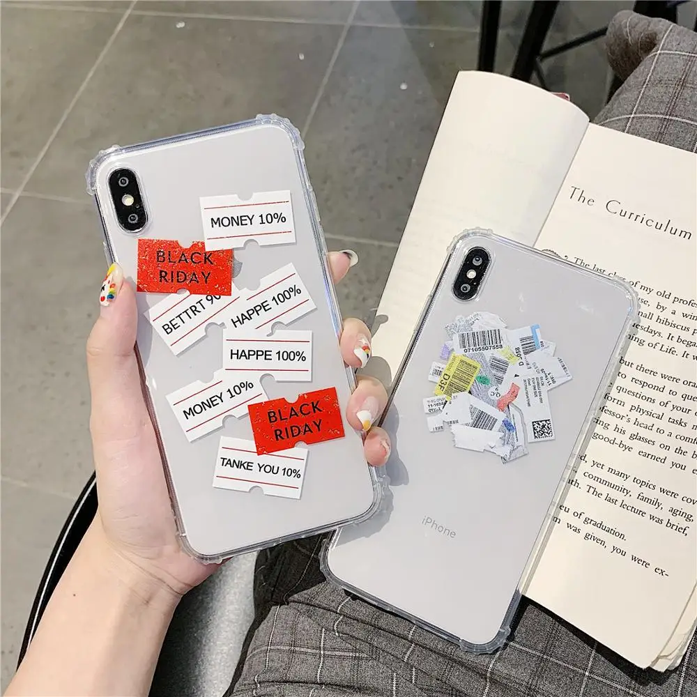 Простой японский брендовый чехол Ins для iPhone 6 6s 7 8 Plus X XR XS 11 Pro Max Прозрачная мягкая