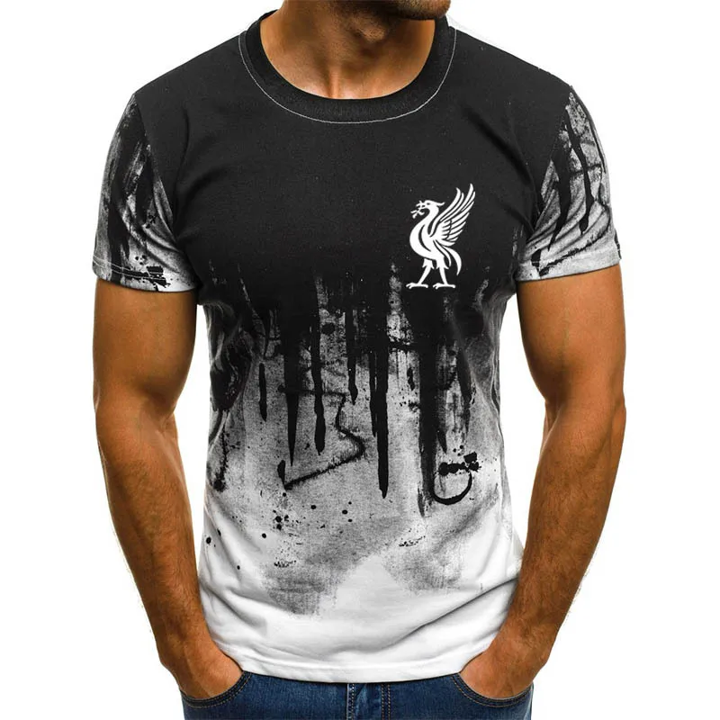 

2021 summer fashion new ink painting 3D printing pattern men's cool casual short-sleeved T-shirt top