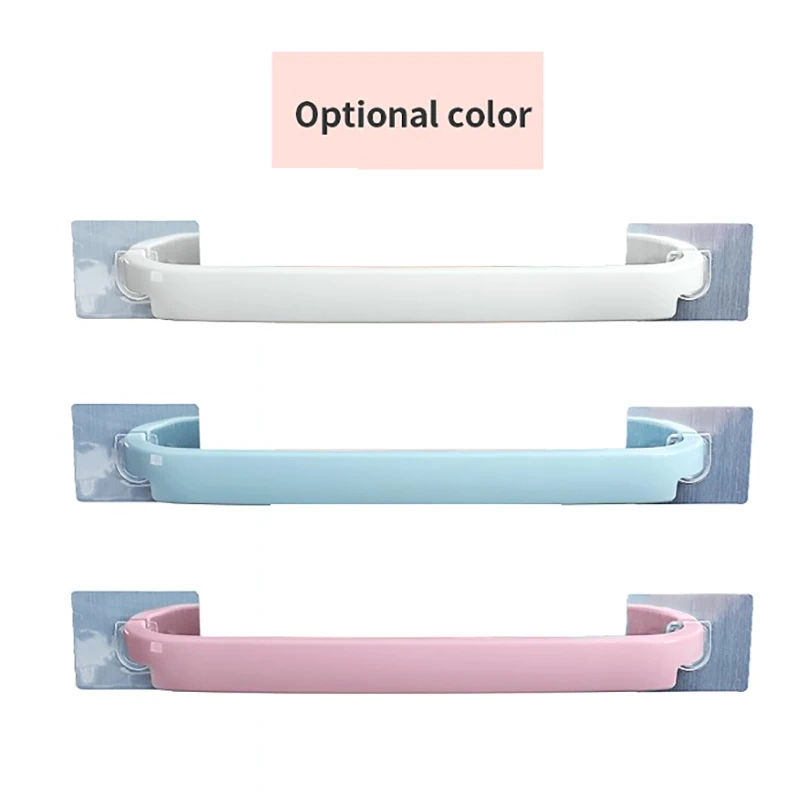 Bathroom Towel Hanger Plastic Towel Holder Bath Kitchen Hotel Self Adhesive Hanging Rail Bathroom Supplies Rod Organiser Rack