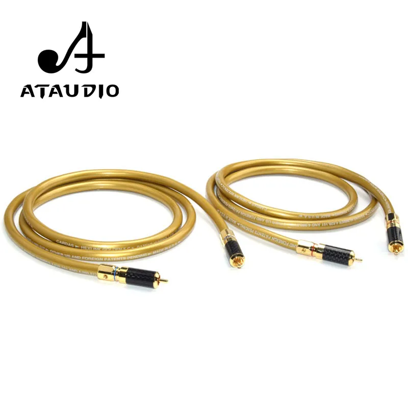 

ATAUDIO 1pair Cardas 5C HIFI RCA interconnect Cable Hi-end 2RCA Male to Male Audio Cable with carbon fiber RCA plug connector