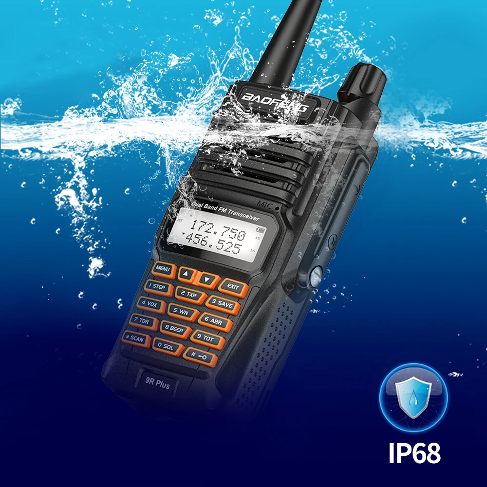 Портативная рация Baofeng UV 9R Plus водонепроницаемая 10 Вт IP68 двухстороннее радио