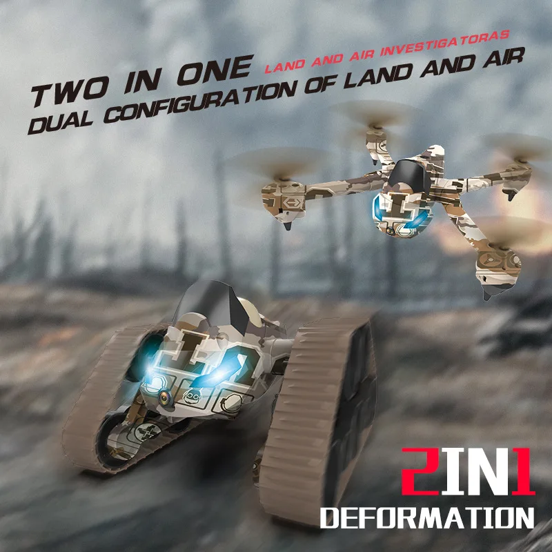 

Watch Remote Control Drone Land-air Deformation Dual-mode Aerial Tank Quadrocopter Airplane Toys Children's Toys Christmas Gifts