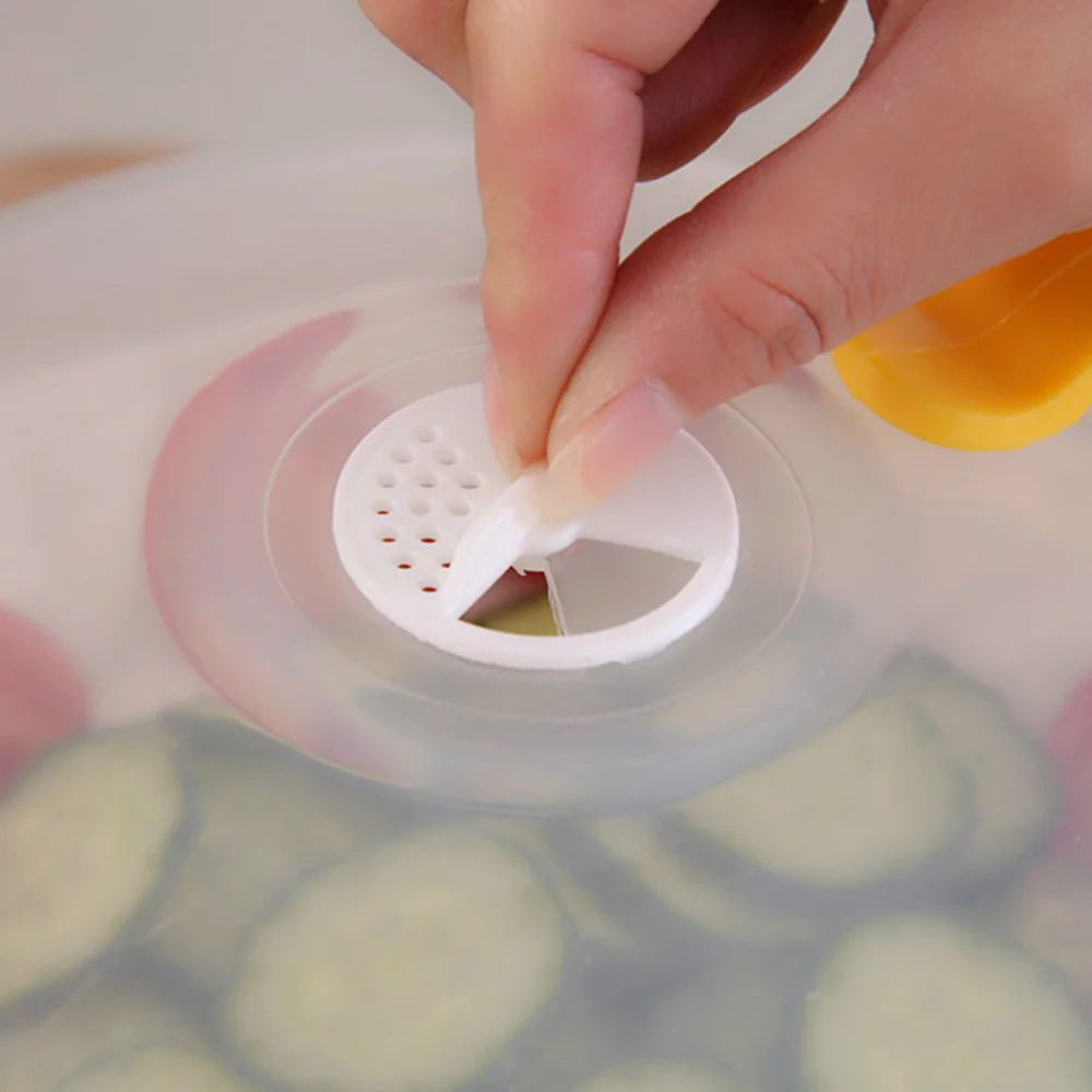 

Portable Reusable Dust Proof Microwave Oven Oil Cover Dish Cover for Kitchen Use Yellow Handle