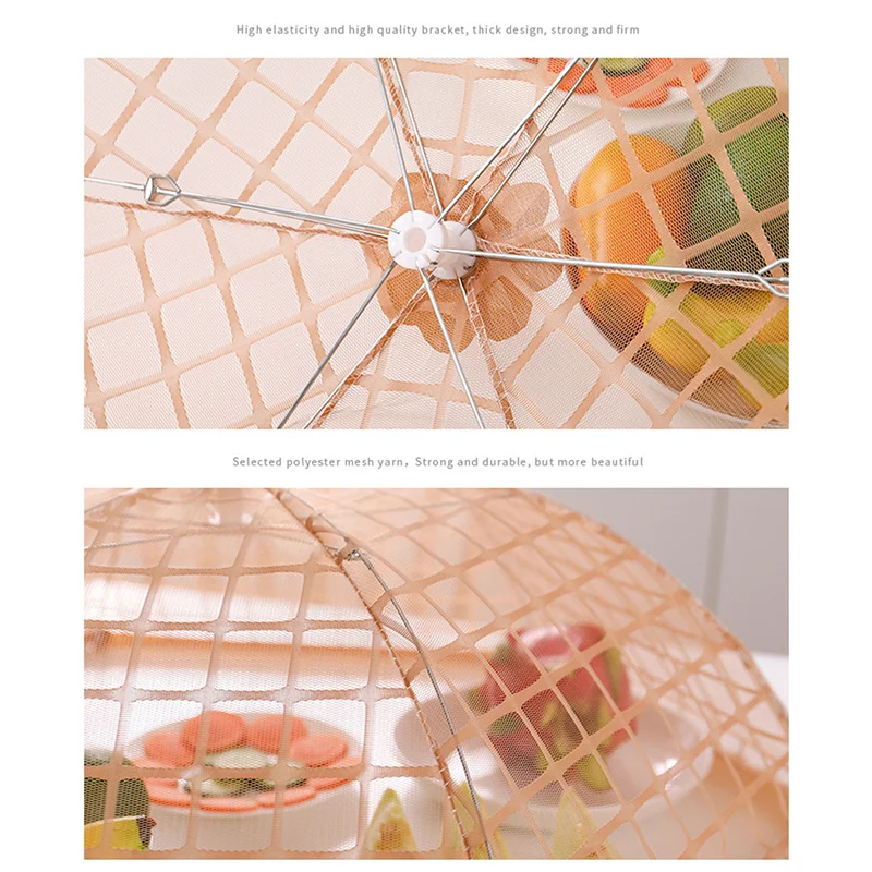 

Newly European Style Dust-proof Dishes Food Cover Mesh Umbrella-shaped Foldable Breathable Meals Cover XSD88