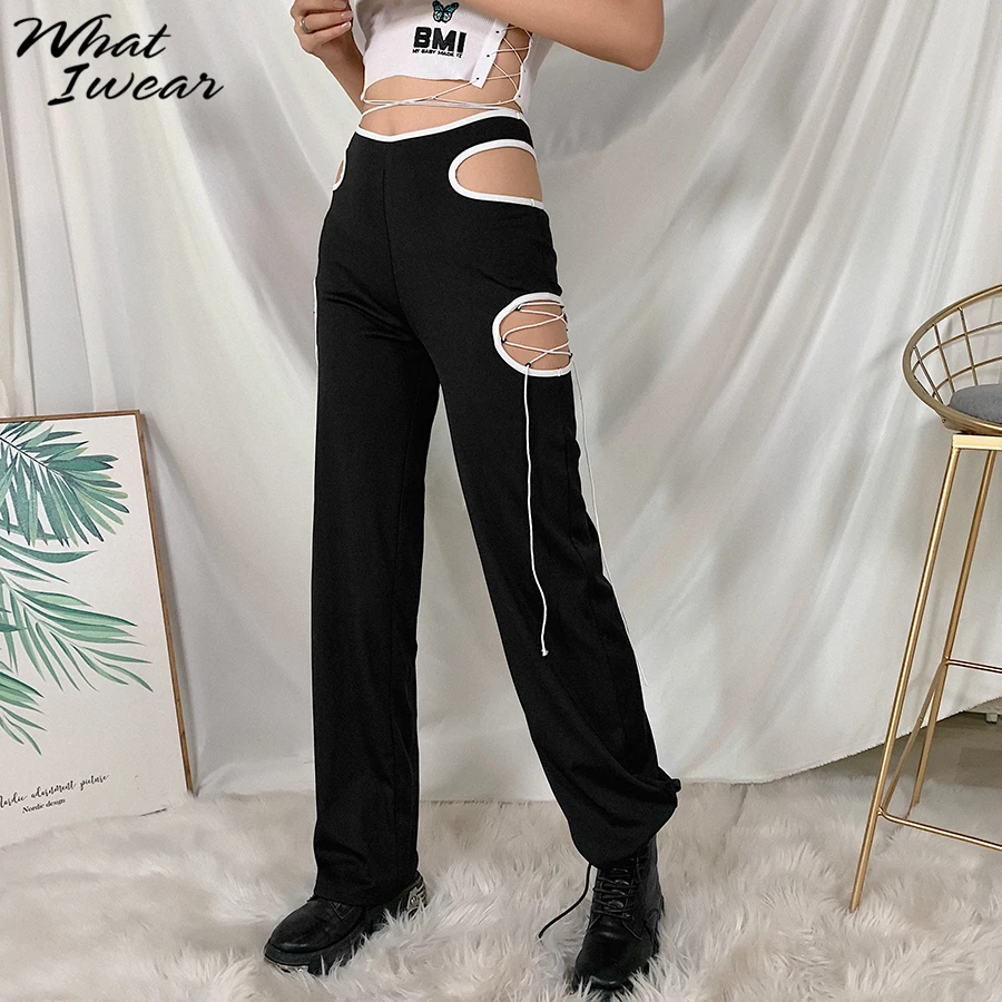 

Casual Fashion Straight Pants korean style women Basic solid bottom Streetwear High Waist Femme Office wear Elastic Trousers