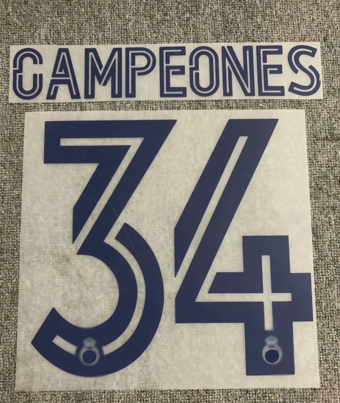 

10 PCS ONE LOT 2020 La Liga 34 campeones Nameset heat Transfer parches