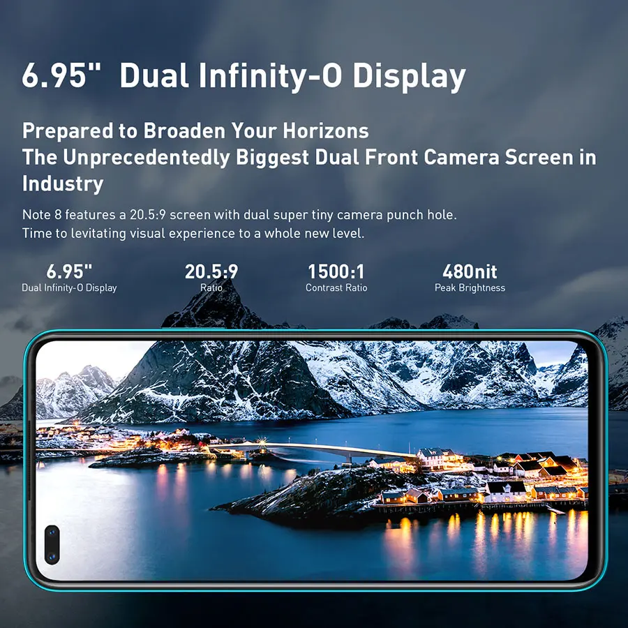 Глобальная версия Infinix Note 8 X692-X 6 ГБ 64 Гб 95 ''HD + 20 5: 9 18 Вт быстрый заряд Helio G80 Octa