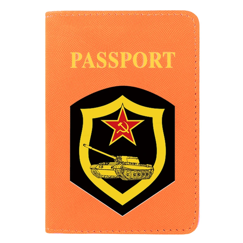 

CCCP Soviet Tank Troops Printing Women Men Passport Cover Pu Leather Travel ID Credit Card Holder Pocket Wallet