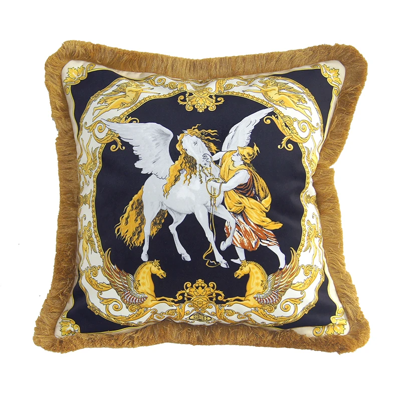 

Fashion brand tassel sofa pillow luxury European and American home bag Baroque home fabric personality model room pillow case