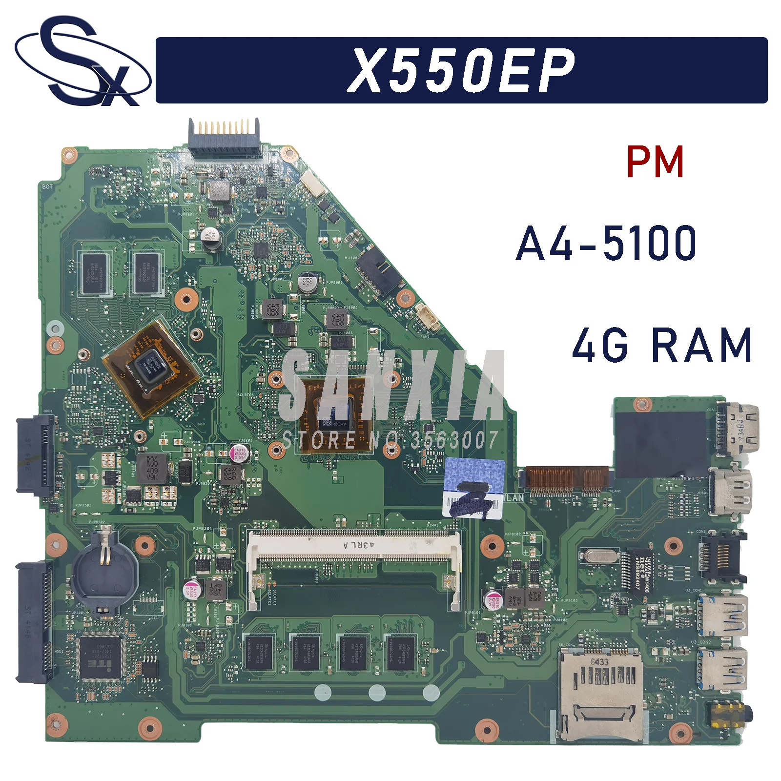 

X550EP подходит для ASUS F552E X552E X552W X552EP X550E материнская плата для ноутбука с Φ 4G-RAM (PM)100% ТЕСТ ОК