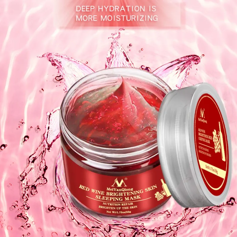 Красное вино Спящая маска для лица увлажняющий отбеливающий крем ночной