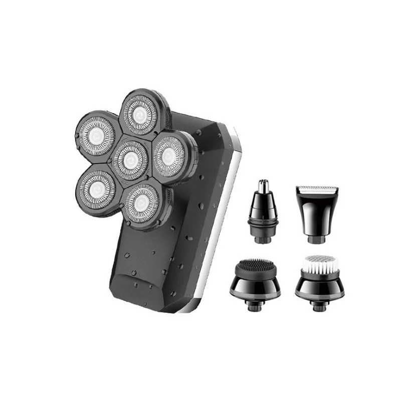 

kemei electric Shaver KM-7511 rechargeable men's shaver 5 in 1 set beard trimmer nose trimmer cleanser massager LCD washable