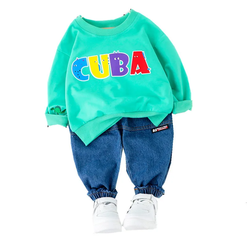

Children Clothes New Spring Autumn Kids Boys Girls Letter Lapel T Shirt Pants 2Pcs/sets Baby Toddler Clothing Infant Sportswear