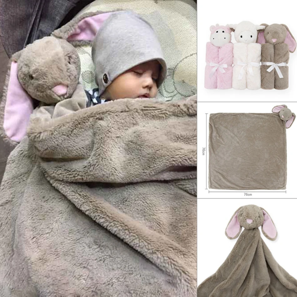 

Winter Baby Blanket 76x76cm Baby Bedding New born Coral Fleece Animal Sleeping Bag For Toddler Baby Swaddle Photograph Props