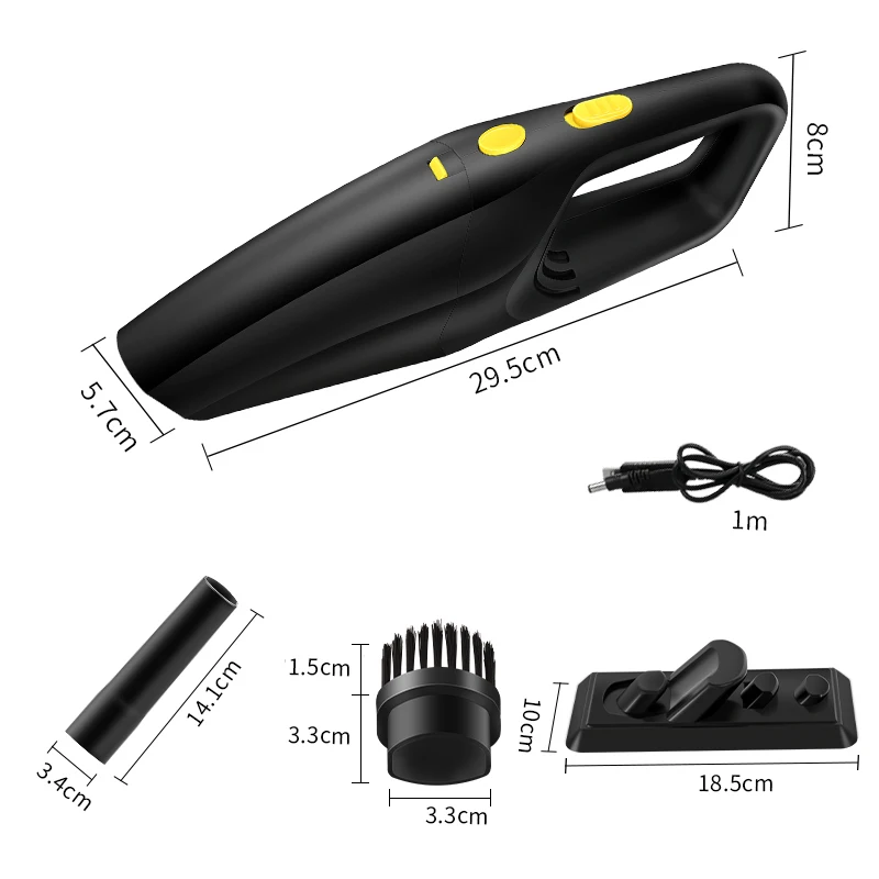 

Handheld Vacuum Cleaner Cordless Vacuum Rechargeable Portable Vacuum Cleaner with Base for Car Home Office Black
