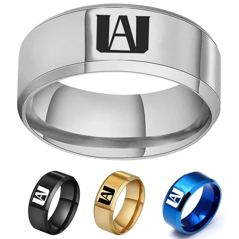 4 Color Anime My Hero Academia Ring Cosplay Prop Men Stainless Steel Little Finger Rings Jewelry Accessories Gifts