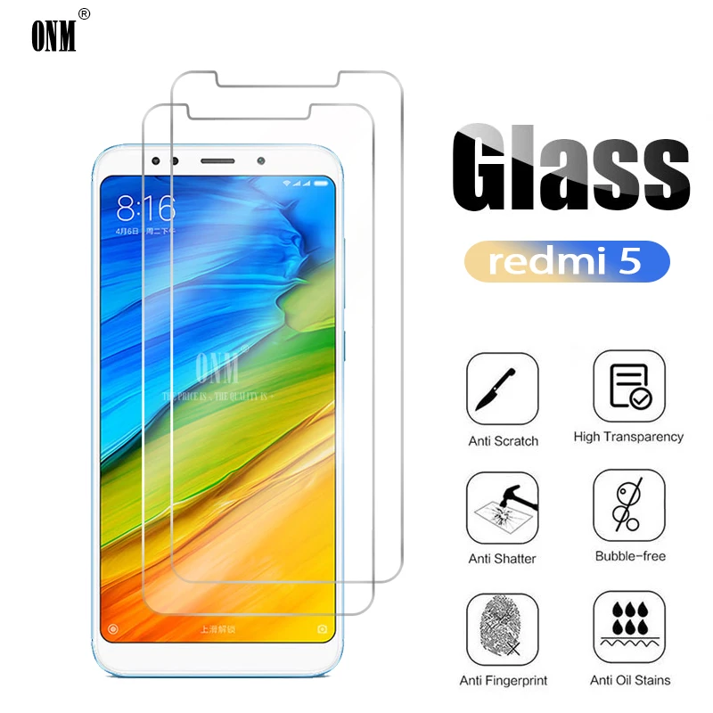 

2Pcs Redmi 5 Tempered Glass For Xiaomi Redmi 5 Screen Protector For Xiaomi Redmi 5 Protective Glass Film