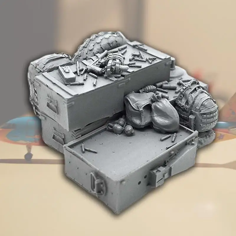 

YUFAN 1/35 Weapon Box Resin Soldier 5cm Static Epoxy Self-assemble Model Resin Packaging Toy include Genuine Kit H8K7