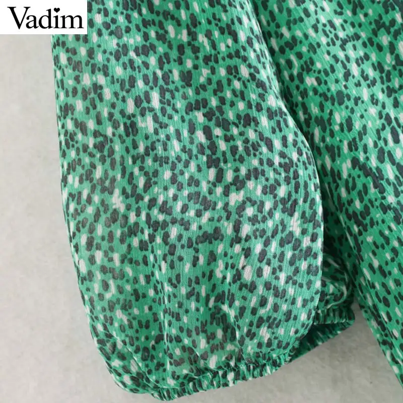 Женское шифоновое платье миди Vadim зеленое до середины икры с асимметричным