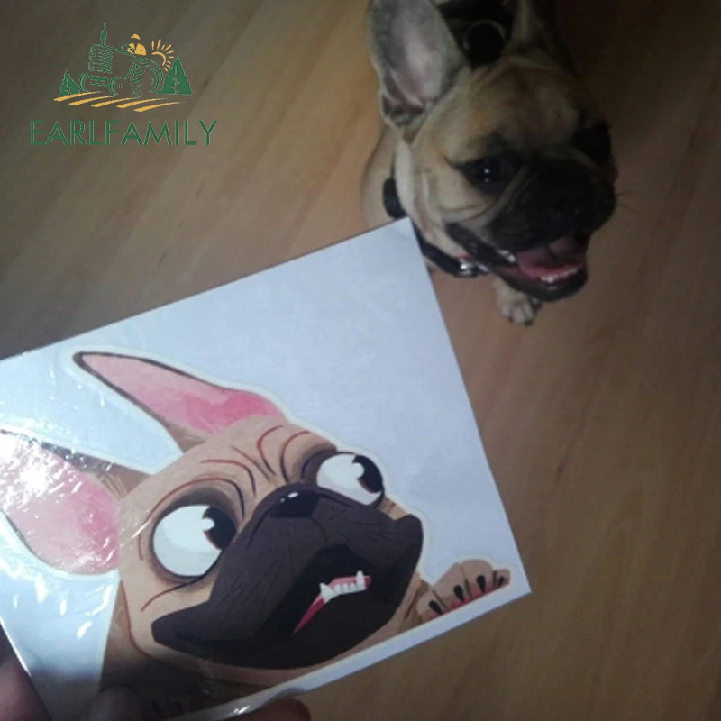 EARLFAMILY 13 см x 11 палевый французский наклейка с бульдогом Pet виниловая принтом