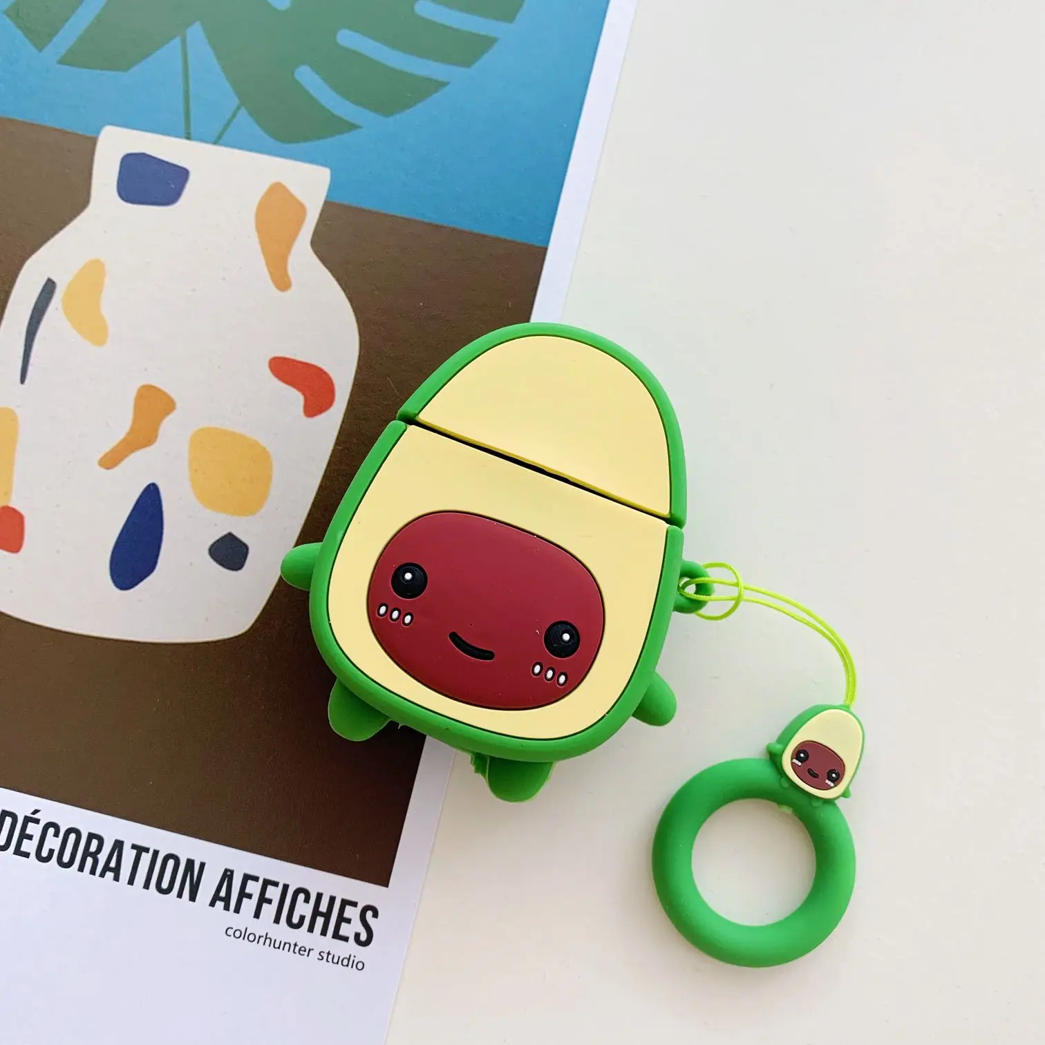 Чехол для AirPods с милым мультяшным динозавром/авокадо, фри/Кактус, силиконовый чехол для Air pods 2, Bluetooth, чехол для наушников