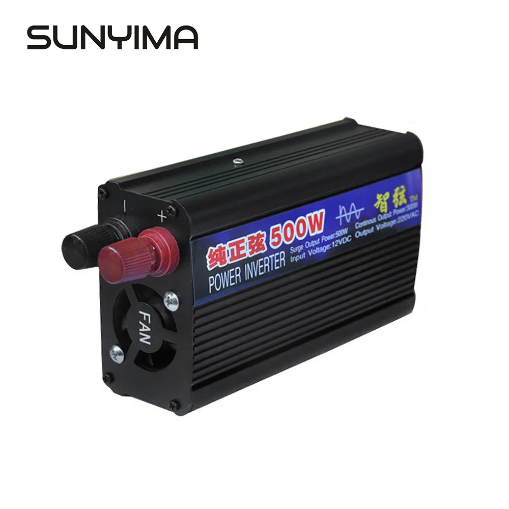 SUNYIMA 500W инвертор с чистым синусом Мощность инвертор DC12V/24 V постоянного тока до AC220V автомобиля домашний инвертор Напряжение трансформатор