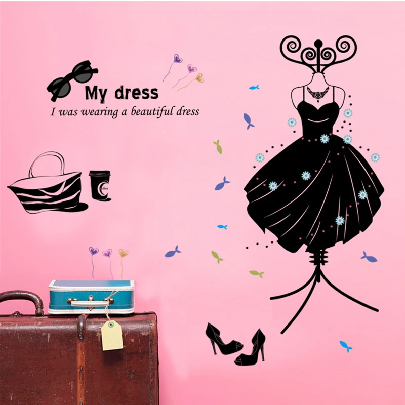 ПВХ декоративные настенные наклейки съемные Стикеры модные черные на обувь для