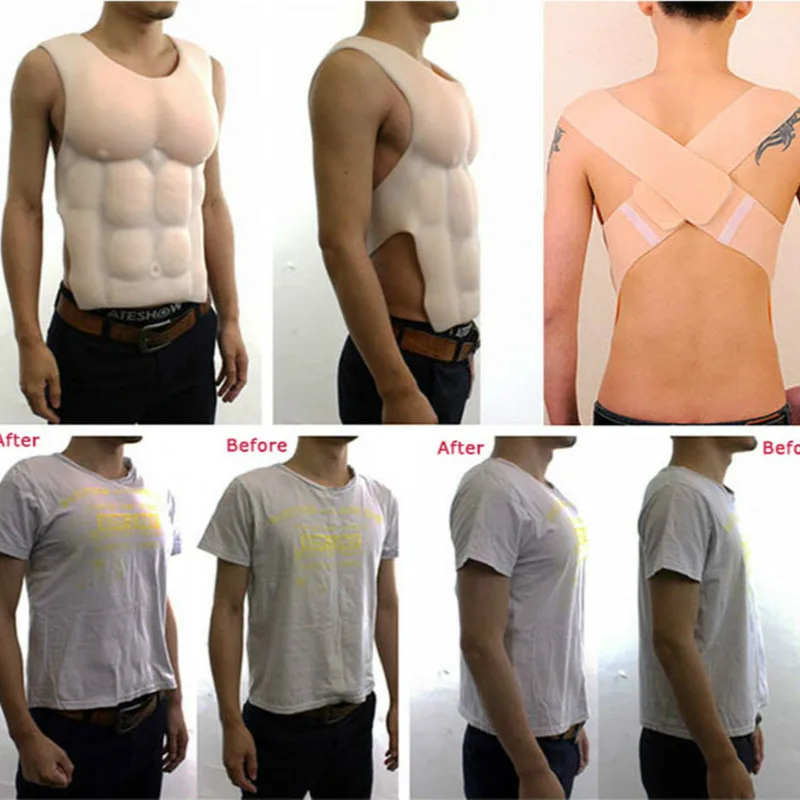 Мужской сексуальный корсет для костюмированной вечеринки с имитацией грудной