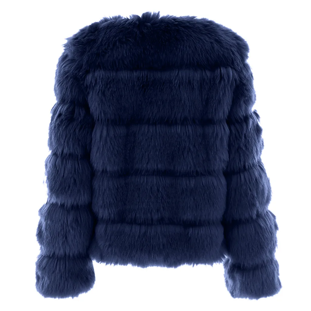 Пальто из искусственного меха Женская шерстяная куртка с длинным рукавом и