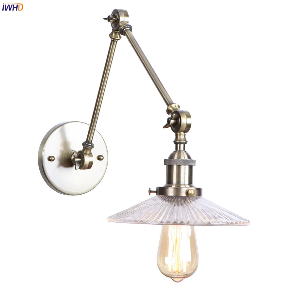 IWHD промышленный Декор длинный настенный светильник s для дома зеркало кафе