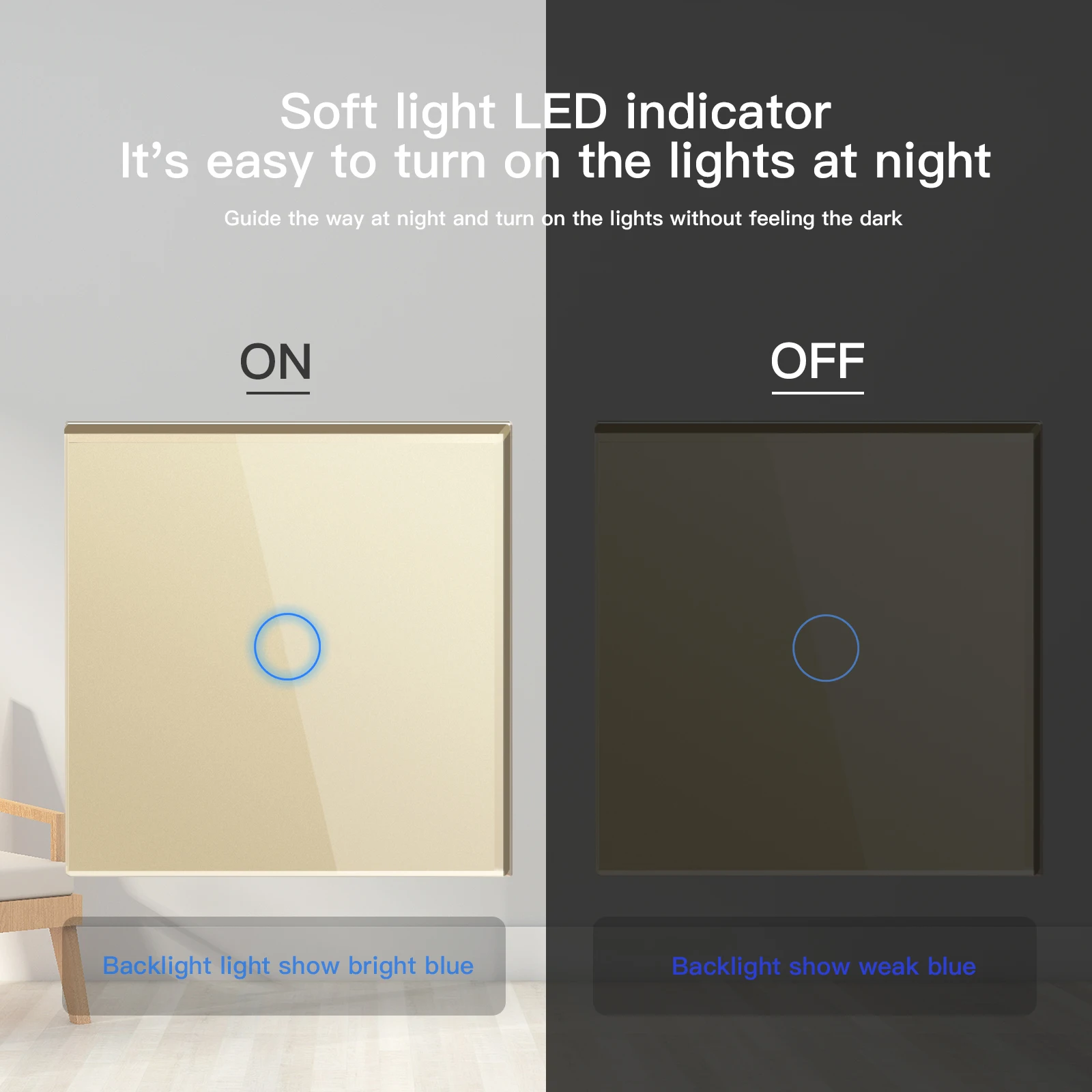 Настенный умный выключатель BSEED Zigbee 1 клавиша 2 канала для лестницы работает с