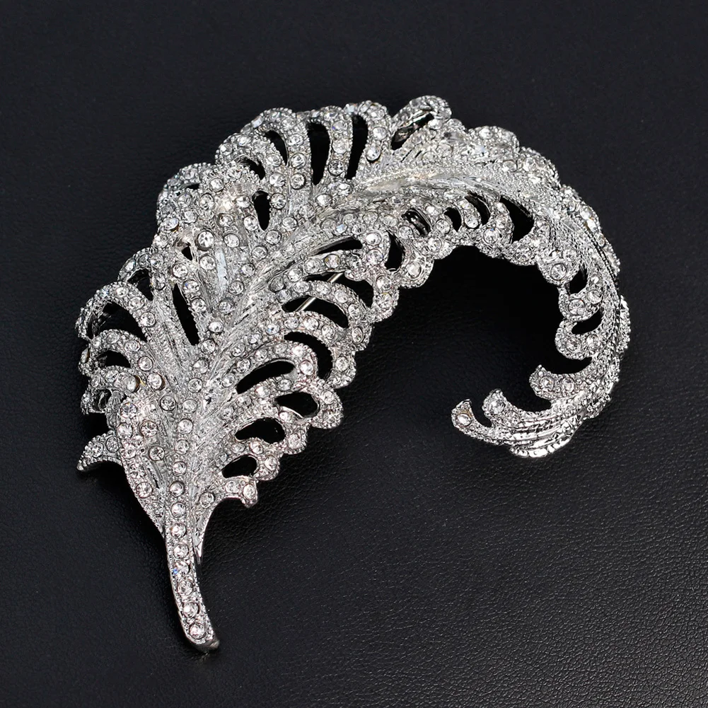 Женская булавка для воротника с перьями элегантные ювелирные изделия аксессуары