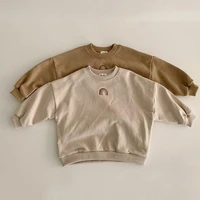baby clothes autumn baby girls rainbow embroidery sweatshirts tops kids long sleeve t shirt toddler boys casual sweater