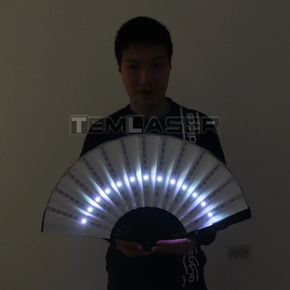 Ventilador LED a todo Color para actuaciones, luces de baile, espect&aacute;culo nocturno, cantante, DJ, disfraces fluorescentes, regalos para fiestas de Halloween-3