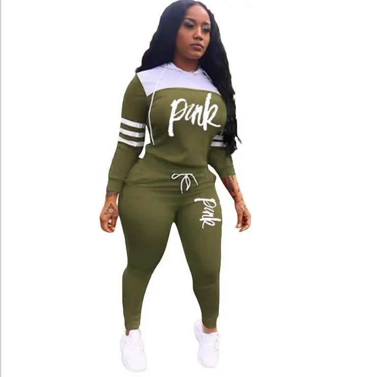 

YICIYA 2020 Pink Letter Print Tracksuits Women Two Piece Set Spring Street T-shirt Tops And Jogger Set Suits Casual 2pcs Outfits