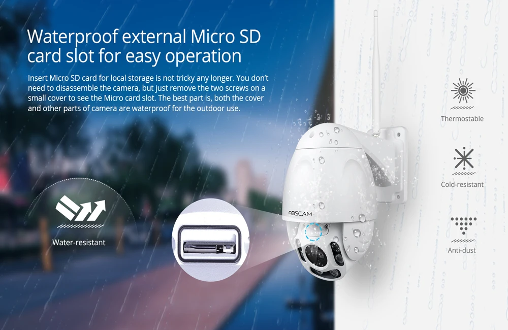 Foscam FI9928P наружная PTZ 4x оптический зум HD 1080P WiFi камера безопасности Беспроводная ip-камера с ночным видением до 196ft