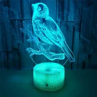 Лампа в виде птицы, иллюзия, 3D светодиодный ночсветильник для украшения комнаты, красочная настольная лампа, рождественский подарок, игрушки для детей на день рождения