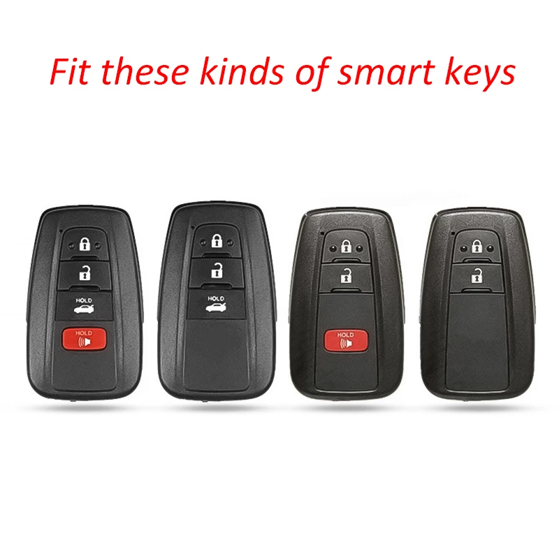 Черный чехол для автомобильного смарт-ключа держатель Fob Toyota Camry C-HR Prius Avalon RAV4 Corolla