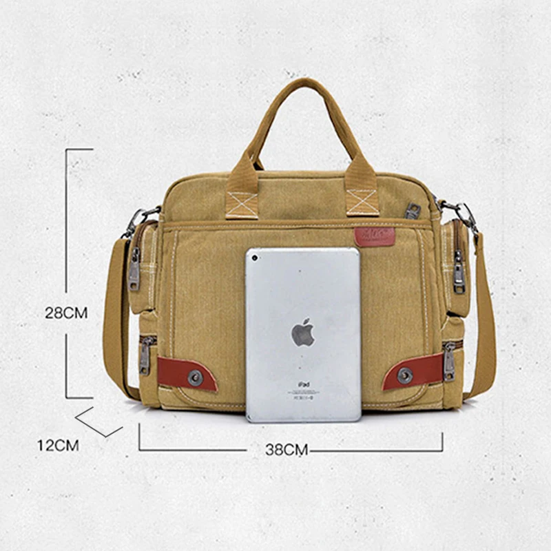 Scione Men Canvas Messenger Bags Brand Business Men's Briefcase Handbags Retro Multifunction Vintage shoulder Bag For Male |